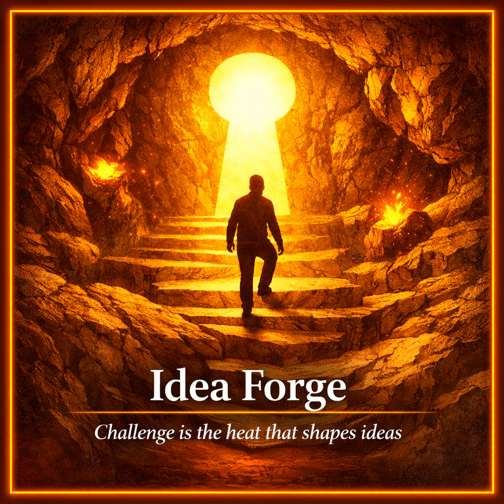 Idea Forge - Challenge is the heat that shapes ideas